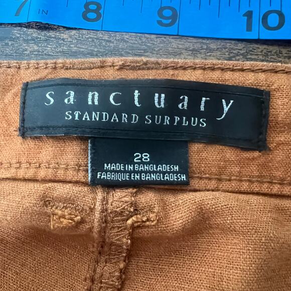 Sanctuary Women's Standard Surplus Linen Blend Drawstring Pants Sz 28 Rust Brown - Picture 7 of 9